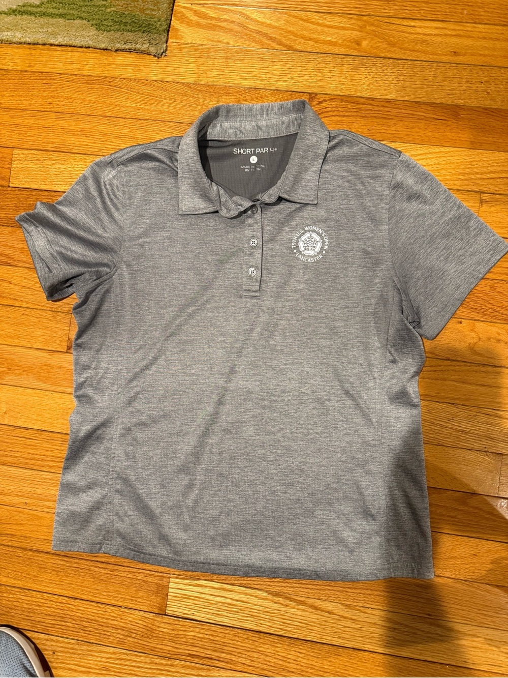 Short Par 4 Women's Gray Polo Top Size Large Womens Open Lancaster